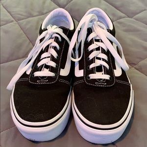 black platform vans size 7.5
